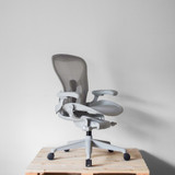 Herman Miller Aeron Size B Mineral re-lived front angle