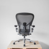 Herman Miller Aeron Size C Graphite  with polished frame and base - re-lived back