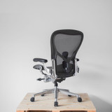 Herman Miller Aeron Size B Graphite  with polished frame and base - re-lived