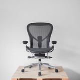 Herman Miller Aeron Size C Graphite  with polished frame and base - re-lived