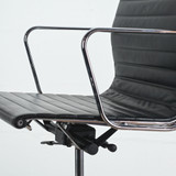 Vitra Eames EA 117 Black Leather with Chrome Base Chair - Re-Lived