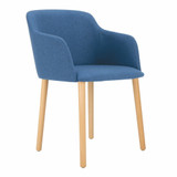 Elite Pablo chair with wooden legs against a white background