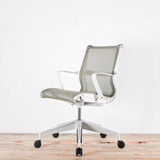 Herman Miller Setu Chair Chartreuse Mesh / White Frame and Alloy Base | Re-Lived