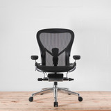Herman Miller Aeron Onyx / Polished Size C (large) Chair | Re-Lived