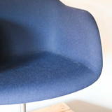 Muuto Fiber Swivel Armchair Upholstered Seat Dark Blue | Re-Lived Muuto Fiber Swivel Armchair Upholstered Seat Dark Blue | Re-Lived