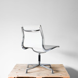 Vitra Eames EA 105 White Mesh with Polished Base Chair - Re-Lived back angle