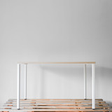 Herman Miller OE1 Office Desk 1200 x 800mm with Acacia Top and White Legs| Re-Lived