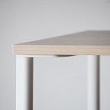 Herman Miller OE1 Office Desk 1200 x 800mm with Acacia Top and White Legs| Re-Lived