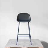 Muuto Fiber Counter Stool Black Plastic Shell with Black Base | Re-Lived