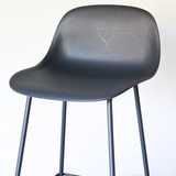 Muuto Fiber Counter Stool Black Plastic Shell with Black Base | Re-Lived