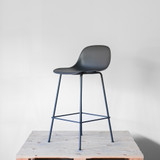 Muuto Fiber Counter Stool Black Plastic Shell with Black Base | Re-Lived