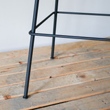 Muuto Fiber Bar Stool Upholstered Dark Green Shell with Black Base | Re-Lived
