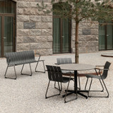 Mater Ocean Outdoor Bench in a courtyard Mater Ocean Outdoor Bench in a courtyard
