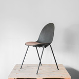 Mater Eternity Side Chair with Upholstered Seat - Rust Colour | Re-Lived Mater Eternity Side Chair with Upholstered Seat - Rust Colour | Re-Lived