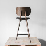 Mater High Stool Leather Upholstery 69cm Seat Height with Backrest | Re-Lived
