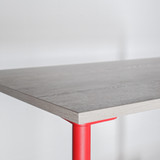 Herman Miller OE1 Office Desk 1400 x 800mm with White Halifax Oak Top and Canyon Legs| Re-Lived