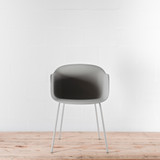 Muuto Fiber Arm Chair - Grey / 4 Leg Tube Base | Re-Lived