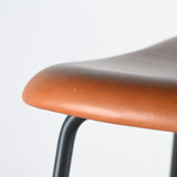 Muuto Fiber Bar Stool with No Back - Upholstered Leather seat | Re-Lived