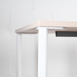 Herman Miller OE1 Office Desk 1400 x 800mm with Acacia Top and White Legs| Re-Lived