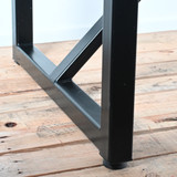 High Meeting Table 1900 x 700mm - 1050mm High Marble Laminate Top / Black Steel Base | Re-Lived