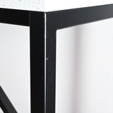 High Meeting Table 1900 x 700mm - 1050mm High Marble Laminate Top / Black Steel Base | Re-Lived