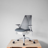 Herman Miller Sayl Slate Grey / White Chair | Re-Lived