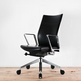 Girsberger Diagon Black Leather Office Chair | Re-Lived