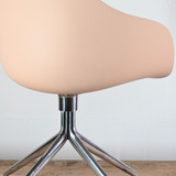 HAY AAC 220 Pale Peach Swivel Chair, Polished Base with Upholstered Seat Pad| Re-Lived