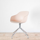 HAY AAC 220 Pale Peach Swivel Chair, Polished Base with Upholstered Seat Pad| Re-Lived