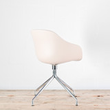 HAY AAC 220 Pale Peach Swivel Chair, Polished Base with Upholstered Seat Pad| Re-Lived