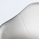 HAY AAC 212 Concrete Shell, Oak Wood Base / White Leather Upholstered Seat | Re-Lived