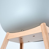 HAY AAC 212 Concrete Shell, Oak Wood Base / White Leather Upholstered Seat | Re-Lived