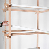 HAY Woody Shelving Unit High, Soaped Oak Frame with Almond White Metal Shelves - Re-Lived