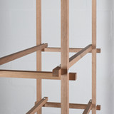HAY Woody Shelving Unit High, Soaped Oak Frame with Almond White Metal Shelves - Re-Lived