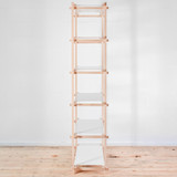HAY Woody Shelving Unit High, Soaped Oak Frame with Almond White Metal Shelves - Re-Lived