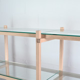 HAY Woody Shelving Unit Low, Soaped Oak Frame with Clear Glass Shelves - Re-Lived