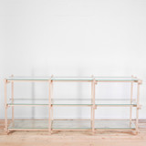 HAY Woody Shelving Unit Low, Soaped Oak Frame with Clear Glass Shelves - Re-Lived