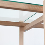 HAY Woody Shelving Unit Low, Soaped Oak Frame with Clear Glass Shelves - Re-Lived