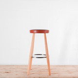 Carl Hansen CH56 76cm High Bar Chair - Dark Brown Leather| Re-Lived