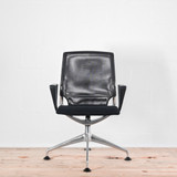 Vitra Meda Black Mesh Meeting Chair with Polished Base - Re-Lived