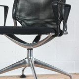 Vitra Meda Black Mesh Meeting Chair with Polished Base - Re-Lived