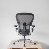 Herman Miller Aeron Size C Graphite  with polished frame and base - re-lived