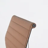 Vitra EA 101 Chair Brown Leather with Deep Black Frame and Base - Re-Lived