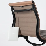 Vitra EA 101 Chair Brown Leather with Deep Black Frame and Base - Re-Lived