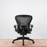 Herman Miller Classic Aeron Size B (medium) Chair - Tuxedo Grey Black Mesh with Graphite Frame and Base | Re-Lived