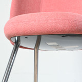 Vitra Mikado Side Chair Rose / Coral Fabric with Polished Legs - Re-Lived