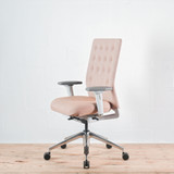 Vitra ID Trim Cognac / Ivory Fabric with Fully Adjustable Arms Office Chair - Re-Lived