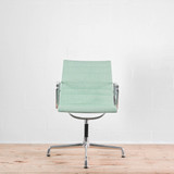 Vitra Eames EA 104 Hopsak Green / Ivory Fabric with Arms & Polished Base Chair - Re-Lived
