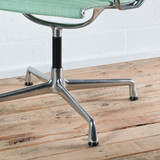 Vitra Eames EA 104 Hopsak Green / Ivory Fabric with Arms & Polished Base Chair - Re-Lived