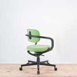Vitra Allstar Office Chair in Green Grass / Forest Hopsak Fabric with Deep Black Base & Frame - Re-Lived
